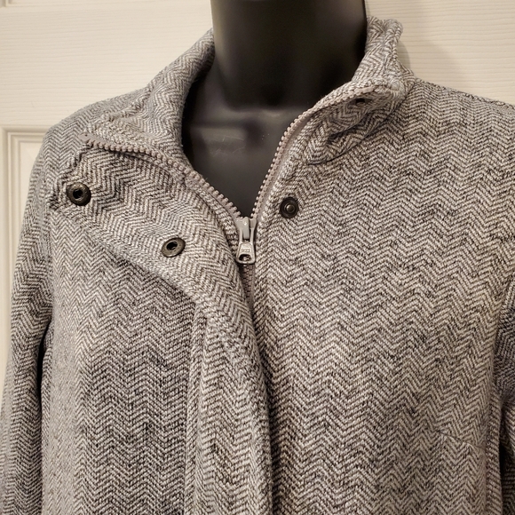 Lands' End Gray Herringbone Knit Jacket XS PETITE - Picture 9 of 11